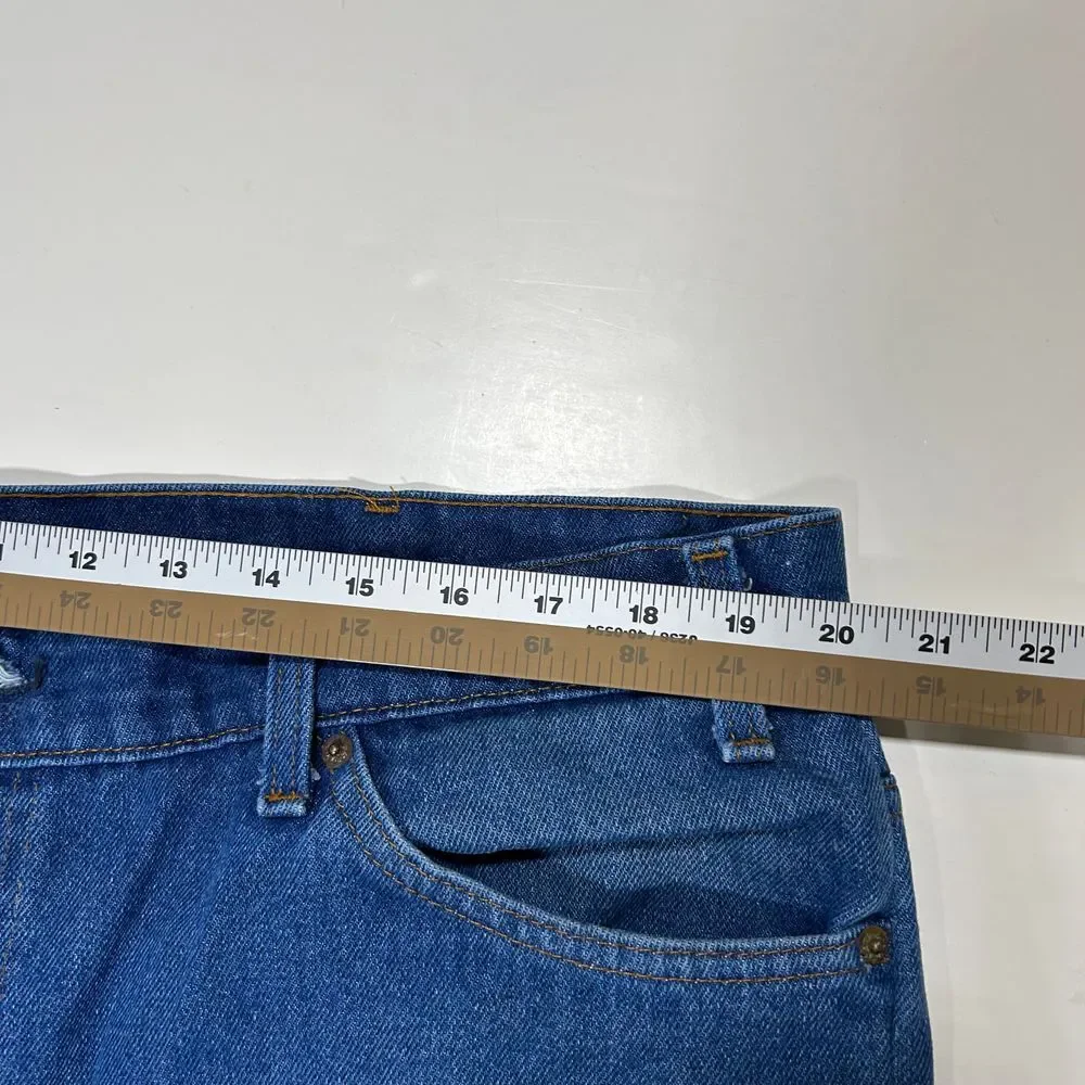 Vintage Levi's‎ Straight Leg Denim Jeans Medium Wash Altered Hem Mens 42x28